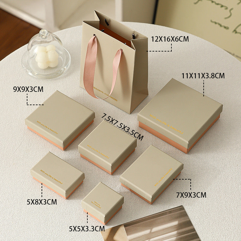 Custom Lid and Base Jewelry Box Pink Luxury Rigid Gift Box Packaging with Logo MOQ 500