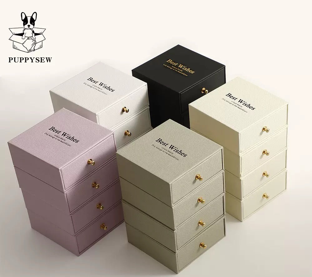 Luxury Jewelry Storage Box with Drawer | Multi-Layer Gift Packaging Box for Rings & Accessories