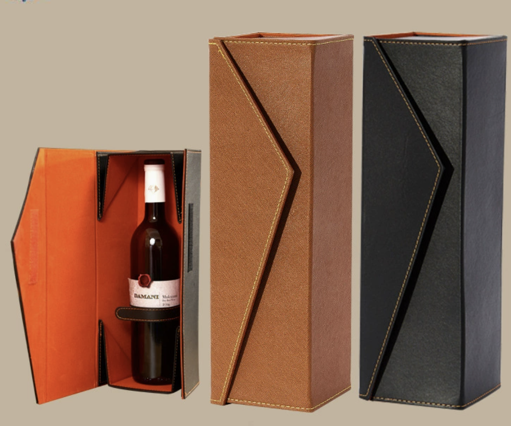 Luxury Leather Wine Box for Single Bottle – Custom Gift Packaging with Magnetic Closure