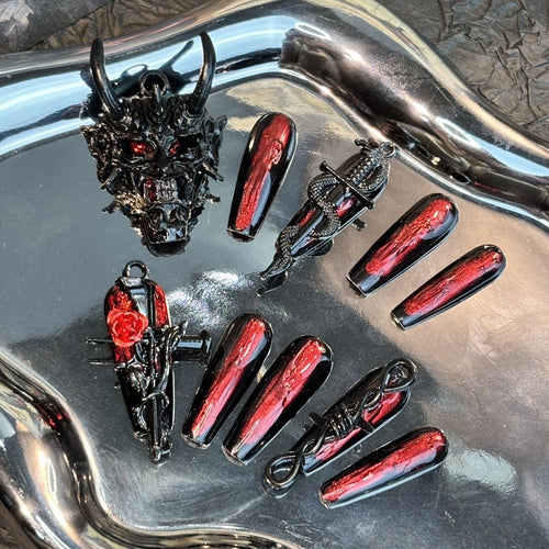 The Blood Pact | Hand-Finished Stiletto Nails