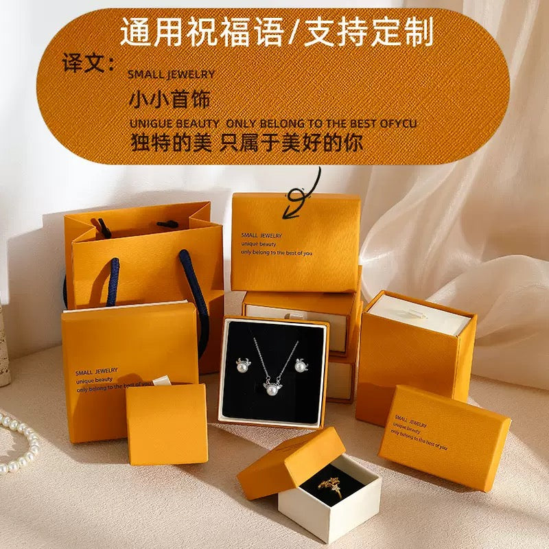 Custom Drawer Jewelry Box Orange Luxury Paper Gift Box with Logo MOQ 500