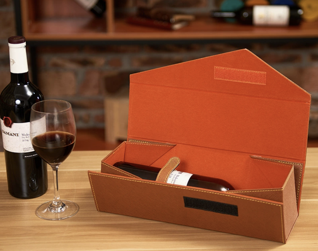 Luxury Leather Wine Box for Single Bottle – Custom Gift Packaging with Magnetic Closure