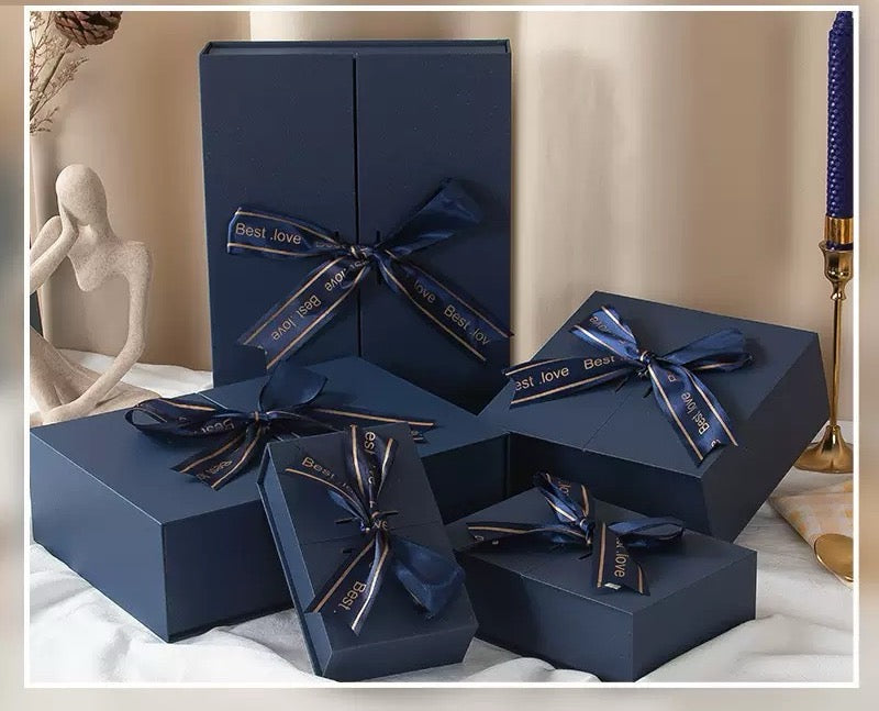 Luxury Magnetic Gift Box with Ribbon | Custom Logo Rigid Folding Box for Premium Packaging