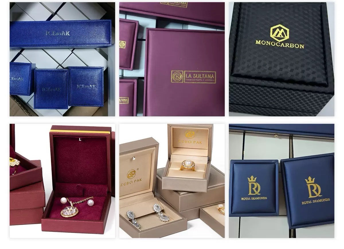 Luxury PU Leather Jewelry Box with Free Logo | Custom Ring, Necklace & Bracelet Packaging Box