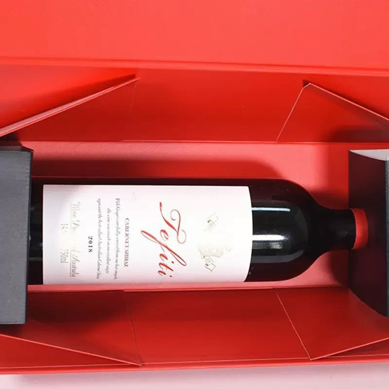 Foldable Wine Bottle Box with Handle Flat Pack Packaging Custom Logo Gift Box MOQ 300