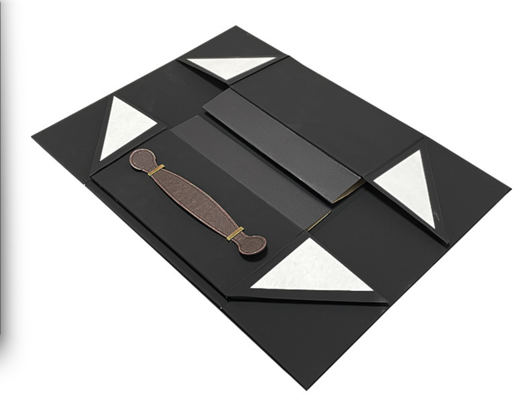 One-Piece Foldable Double Wine Box with Handle – Flat Pack Gift Packaging for 2 Bottles