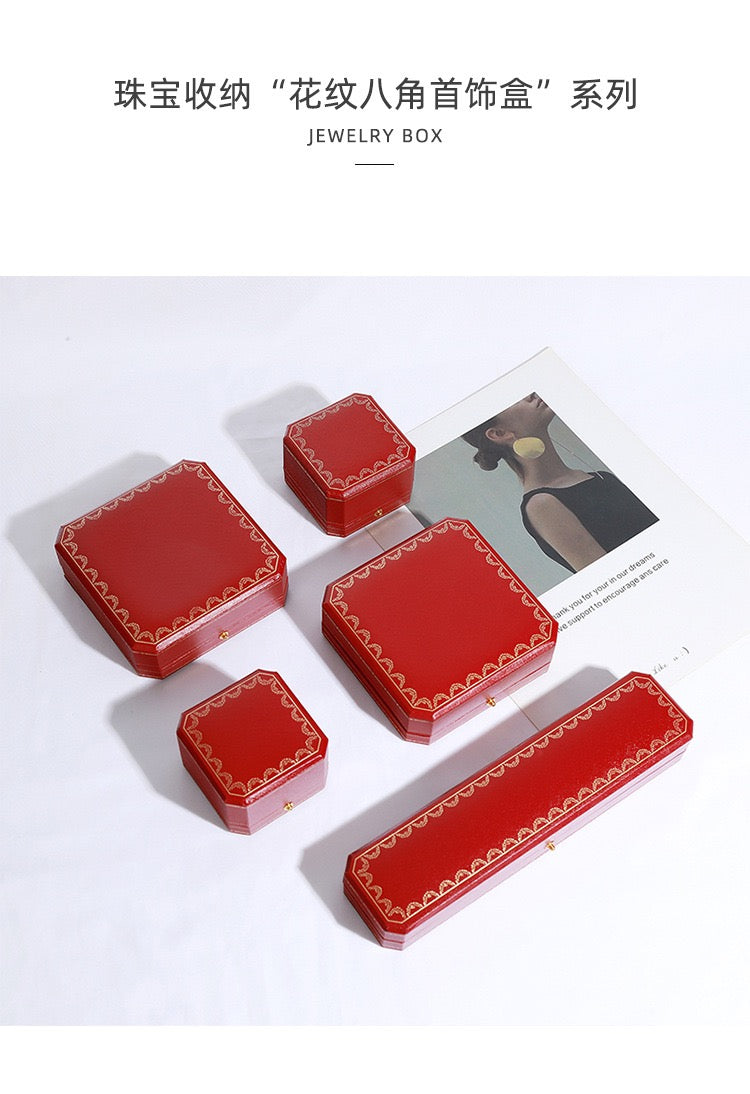 Luxury PU Leather Jewelry Box with Free Logo | Pendant & Bracelet Gift Box with Outer Sleeve