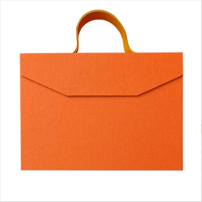 Paper Gift Box with Handle Folding Rigid Packaging for Clothing, Gifts and Retail Packaging/Free logo