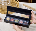 Luxury Chocolate Gift Box with Window | Rigid Packaging Box for Chocolates & Desserts (24×6.2×3.5cm, 5 Colors)
