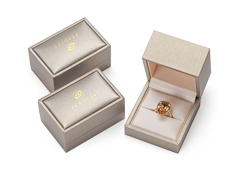 Luxury PU Leather Jewelry Box with Free Logo | Custom Ring, Necklace & Bracelet Packaging Box