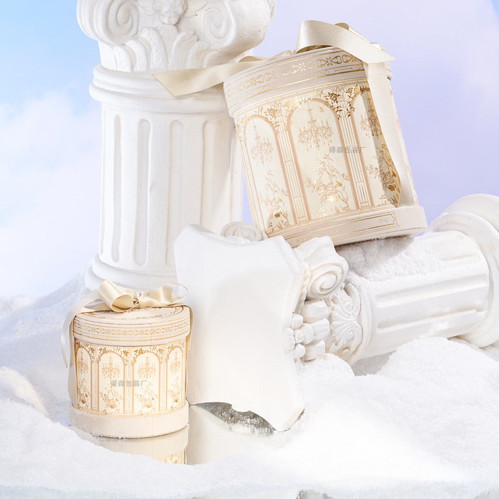 Luxury Round Gift Box with Ribbon Vintage Style Packaging for Wedding Favors and Candy