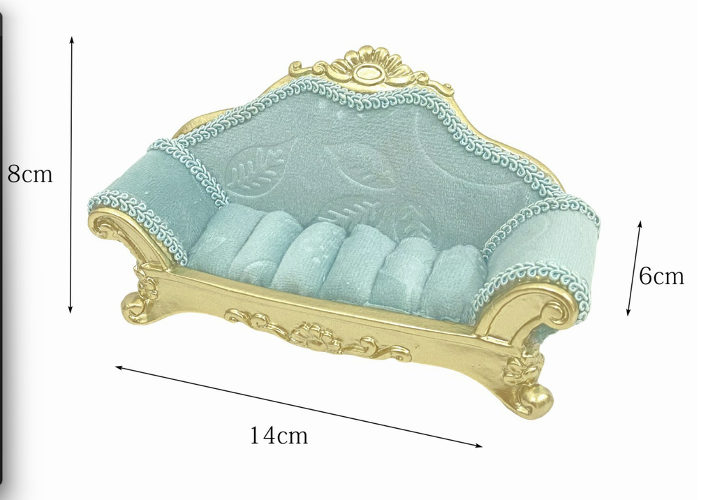 Green Jewelry Display Organizer Set – Mannequin Stand, Ring Tray, Sofa & Decorative Holders