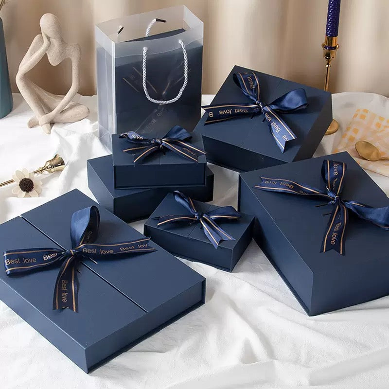 Luxury Magnetic Gift Box with Ribbon | Custom Logo Rigid Folding Box for Premium Packaging