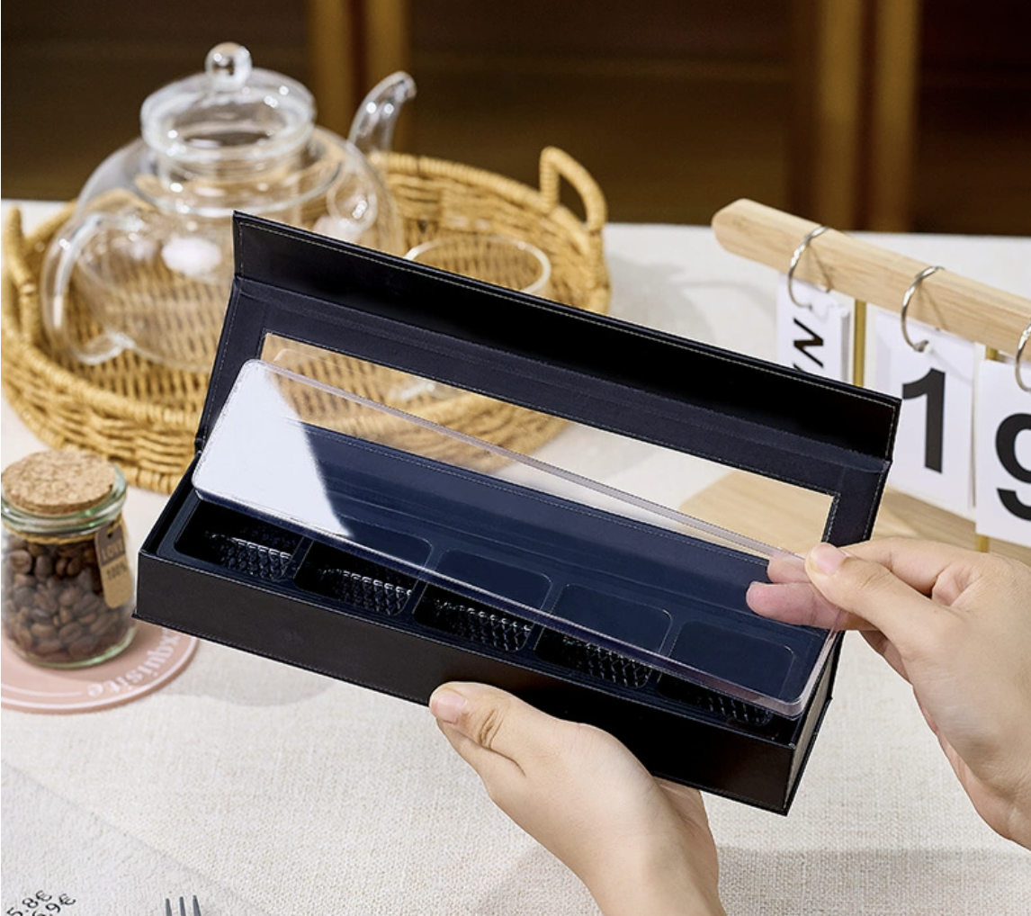 Luxury Chocolate Gift Box with Window | Rigid Packaging Box for Chocolates & Desserts (24×6.2×3.5cm, 5 Colors)