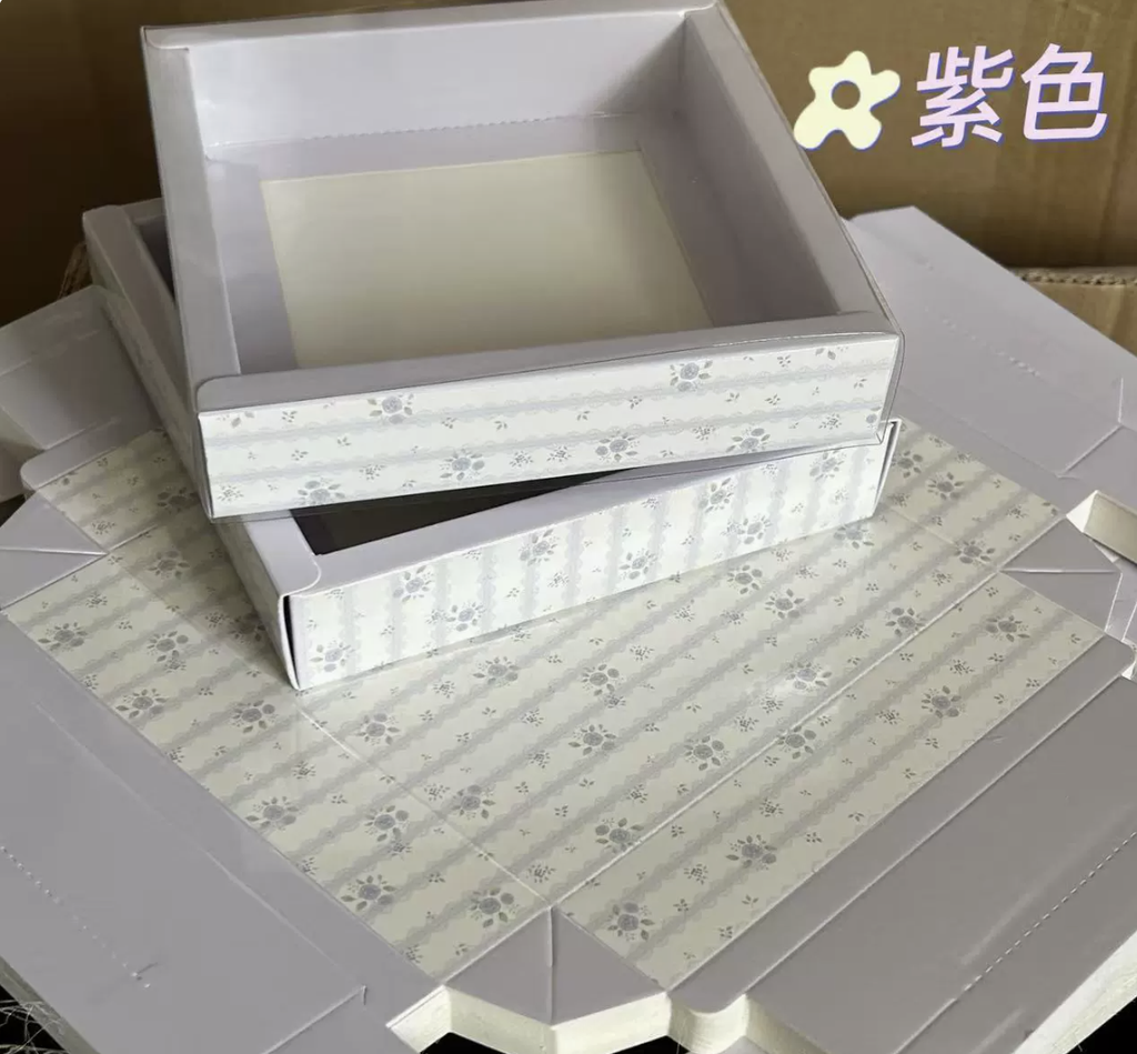 Cute Window Gift Box for Accessories | Small Packaging Box for Scrunchies, Jewelry & Gifts (4.72×4.72×1.18 in)
