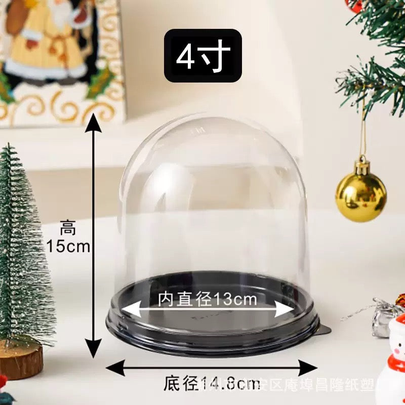 Mini Clear Dome Cake Box Individual Dessert Packaging for Bento Cakes and Cupcakes