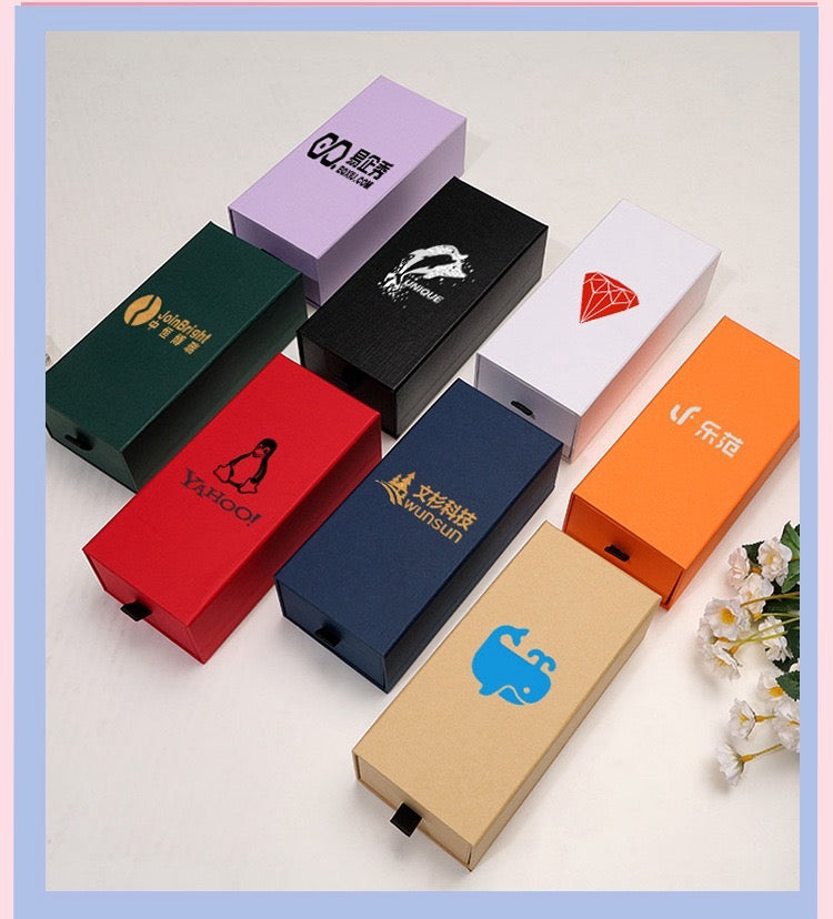 Custom Drawer Gift Box with Ribbon Pull | Luxury Sliding Rigid Packaging Box with Free Logo