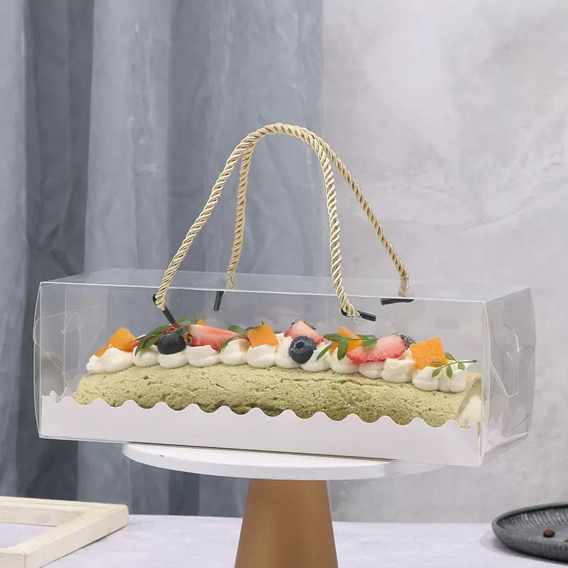 Clear Cake Box with Handle | Transparent Plastic Cake Packaging Box for Bakery & Dessert