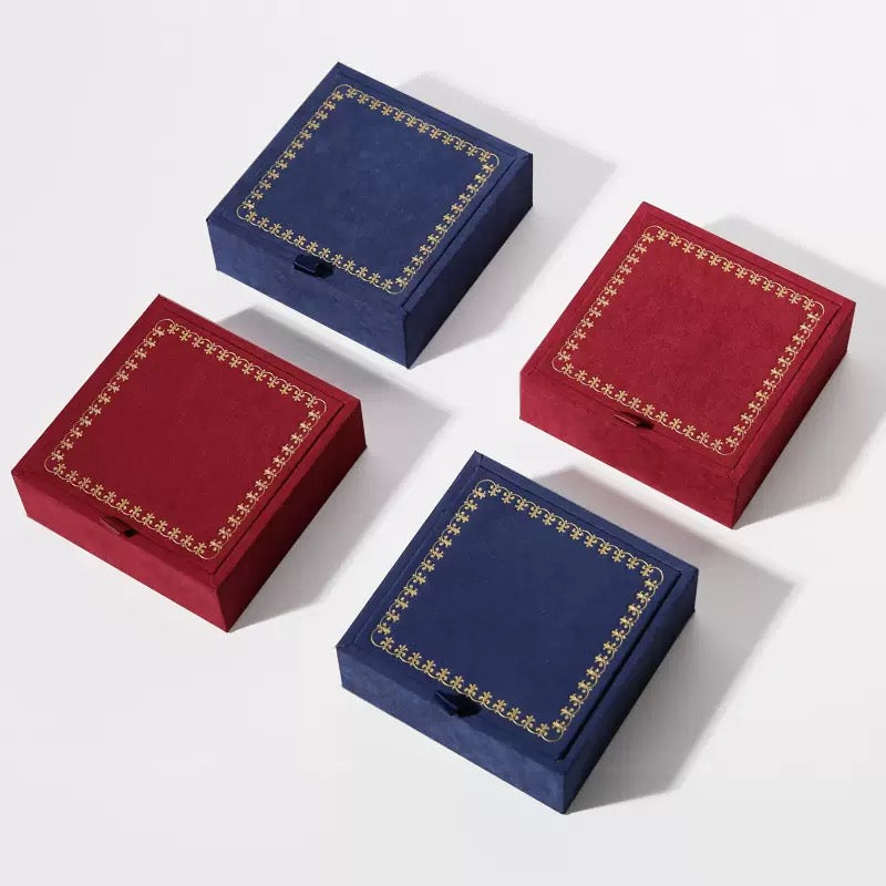 Luxury Velvet Jewelry Box | Flannel Ring & Necklace Gift Packaging Box