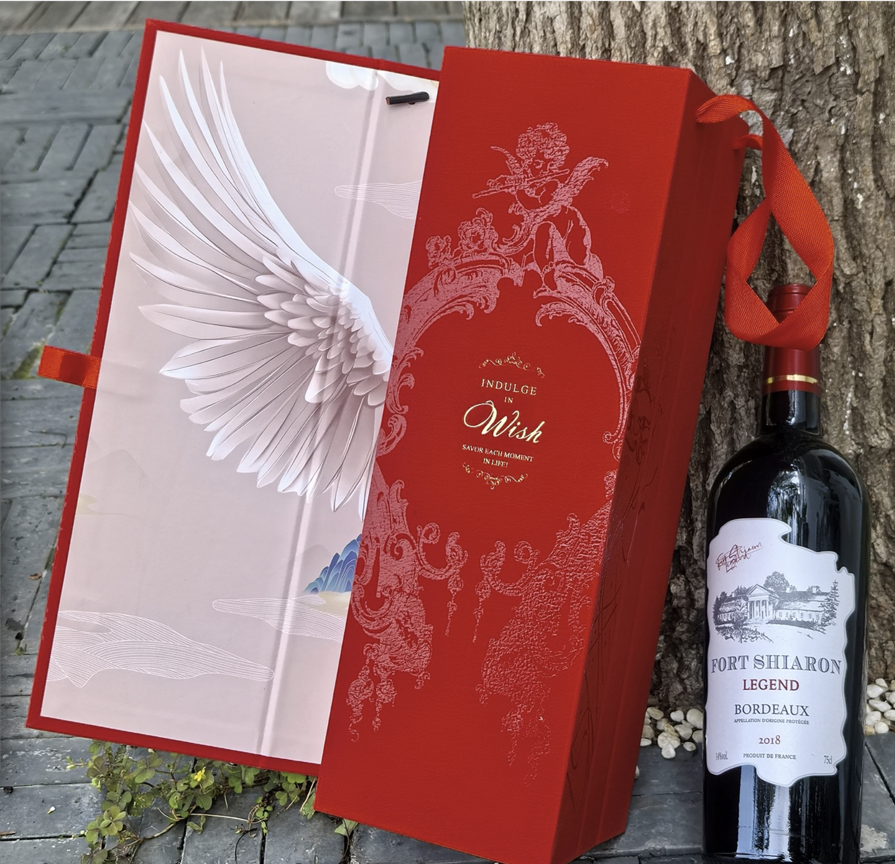 Luxury Rigid Wine Gift Box with Handle – 750ml Bottle Packaging, Custom Logo Available