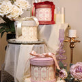 Luxury Round Gift Box with Ribbon Vintage Style Packaging for Wedding Favors and Candy