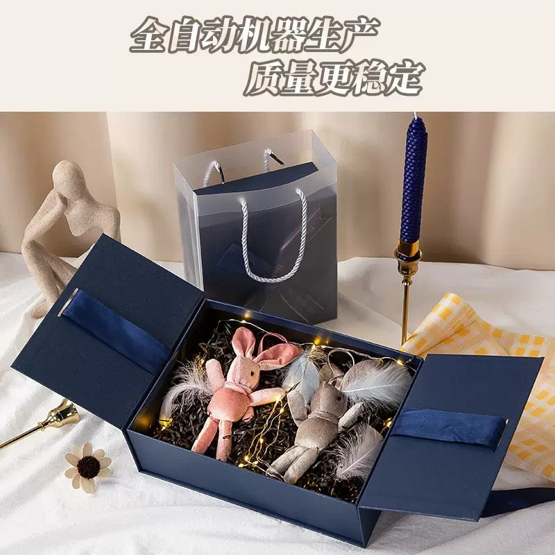 Luxury Magnetic Gift Box with Ribbon | Custom Logo Rigid Folding Box for Premium Packaging