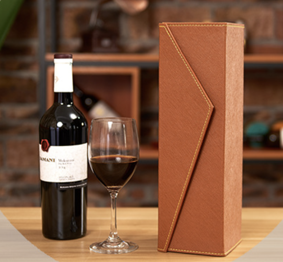 Luxury Leather Wine Box for Single Bottle – Custom Gift Packaging with Magnetic Closure