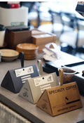 Custom Coffee Packaging Box with Insert Card | Kraft Paper Triangle Display Box for Branding