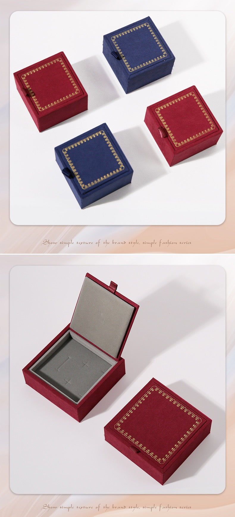 Luxury Velvet Jewelry Box | Flannel Ring & Necklace Gift Packaging Box