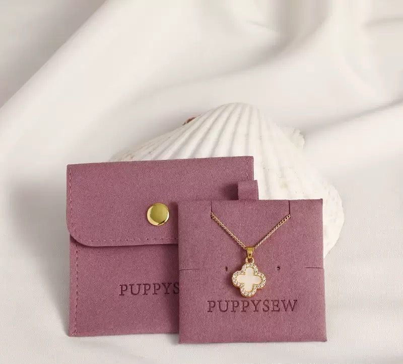 Velvet Jewelry Packaging Set | Custom Jewelry Pouch with Insert Card for Earrings & Necklace