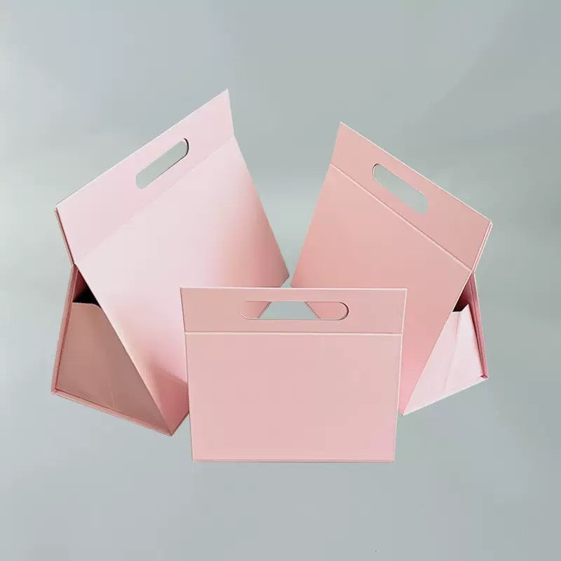 Foldable Triangle Gift Box with Handle | Portable Display Packaging Box for Retail & Gifts