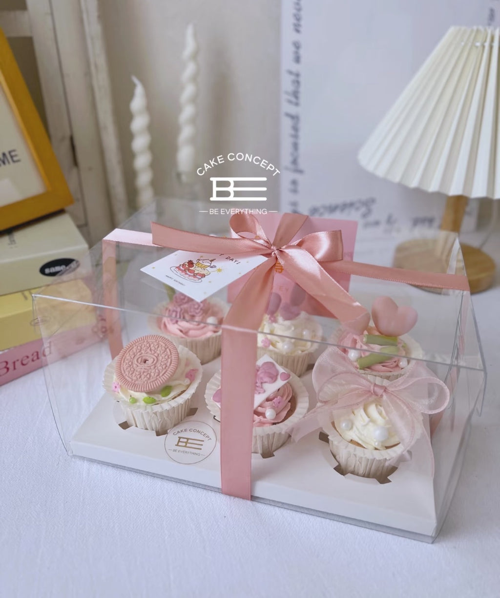 Clear Lid Cupcake Packaging Box 6 Cavity | Transparent Dessert Gift Box with Insert