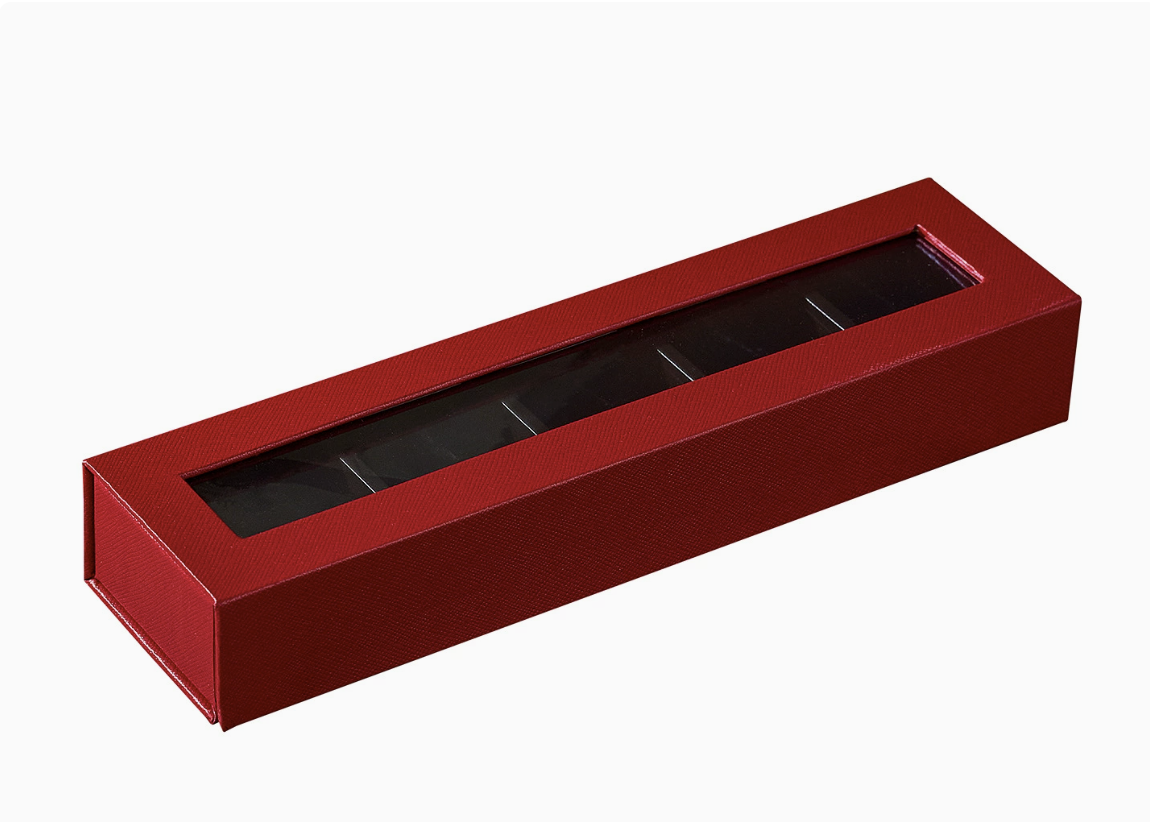 Luxury Chocolate Gift Box with Window | Rigid Packaging Box for Chocolates & Desserts (24×6.2×3.5cm, 5 Colors)