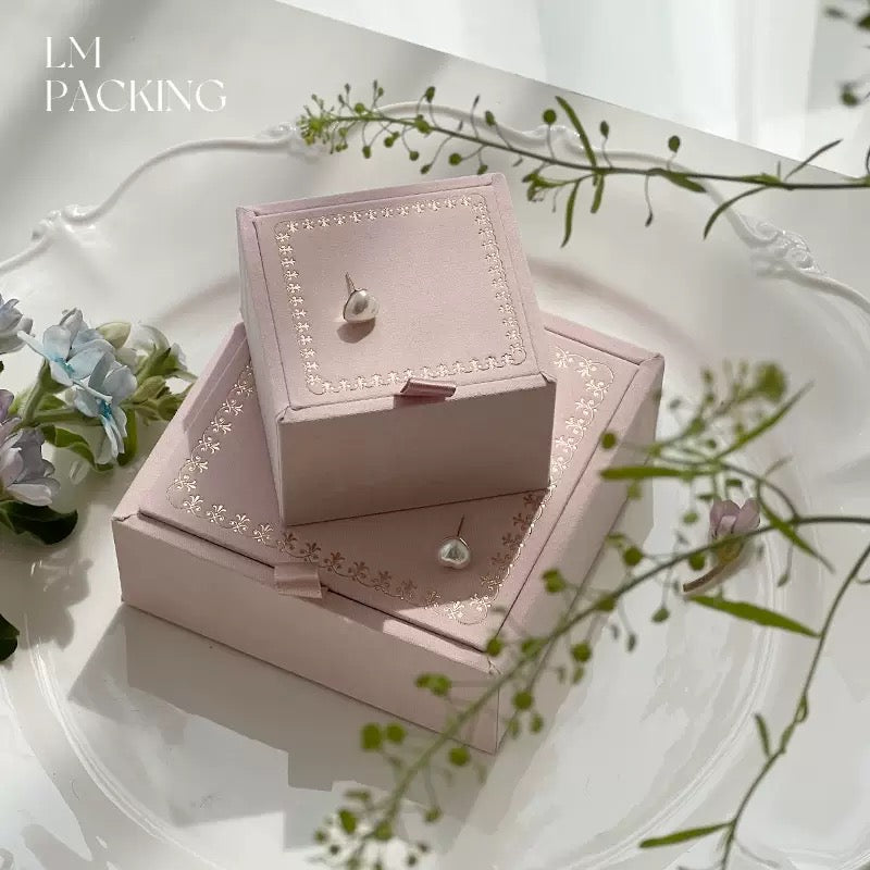 Luxury Velvet Jewelry Box | Flannel Ring & Necklace Gift Packaging Box