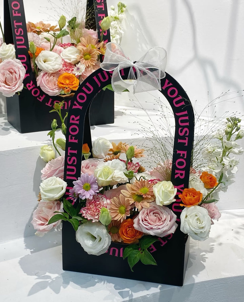 Flower Gift Paper Bag with Handle | Custom Packaging for Florists (8.7" × 4.7" × 15")