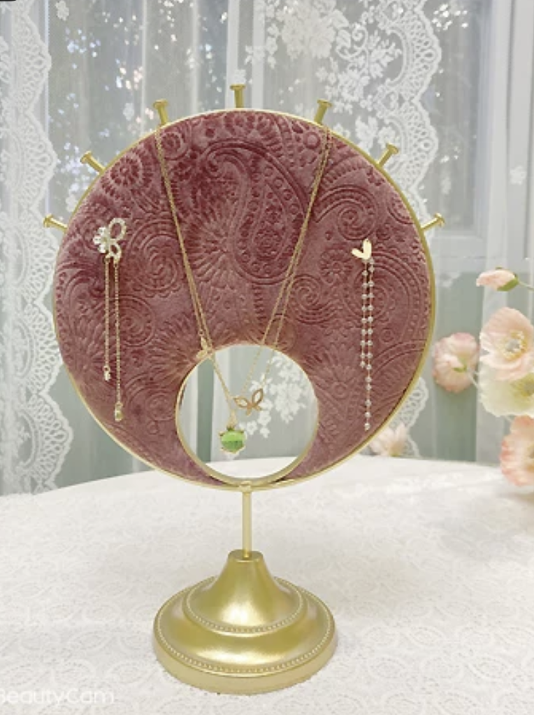 Dusty Pink Jewelry Display Organizer Set – Mannequin Stand, Ring Tray & Decorative Holders