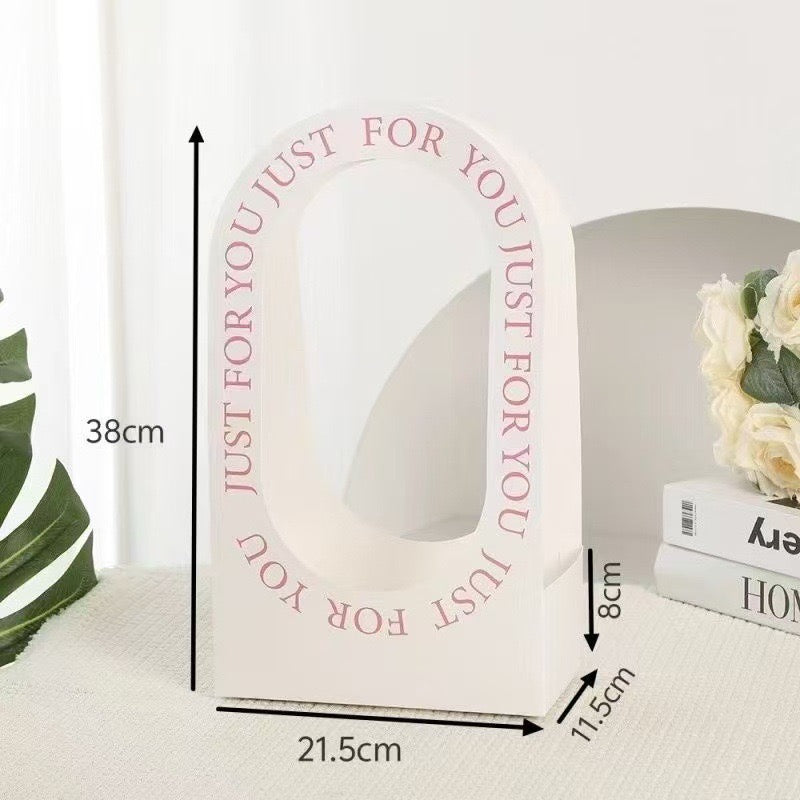 Flower Gift Paper Bag with Handle | Custom Packaging for Florists (8.7" × 4.7" × 15")