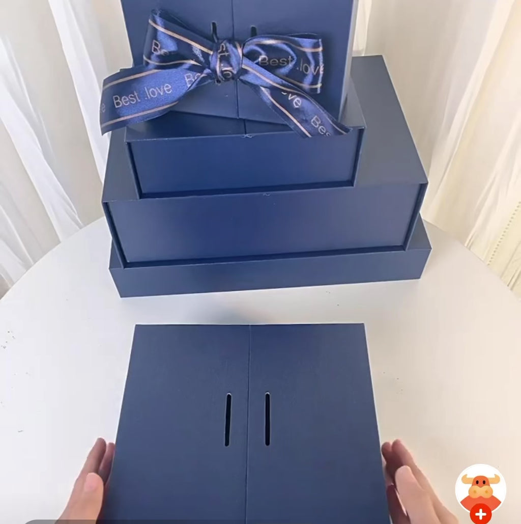 Luxury Magnetic Gift Box with Ribbon | Custom Logo Rigid Folding Box for Premium Packaging