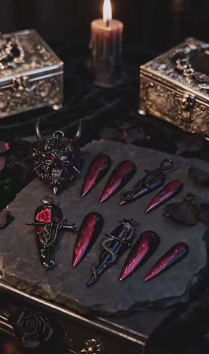 The Blood Pact | Hand-Finished Stiletto Nails